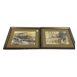 Two Eastman Folk Art Prints 14"h. 17"w