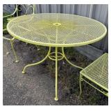 Wrought Iron Yellow Patio Table