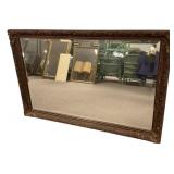 36"h., 53"w Antique Gold Framed Mirror
