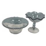Imperial Glass Bowl and Compote