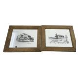 Signed Cal Schultz Prints 10"h., 12"w