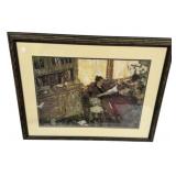 27"h., 33"w Print Young Poet by American artist