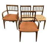 Four Mid Century Modern Spindle Back Side Chairs
