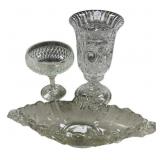 Glass Compote, Vase, and Dish