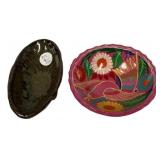 Pottery Bowl and Mexican Pottery Bird Bowl