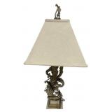 Posy Scroll Painted Table Lamp 33"