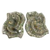 Pair of Ceramic Ashtrays 14"w