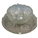 Pinwheel Glass Punch Bowl and Underplate