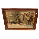 Edwardian lithographic print Good Bye My Lads VTG