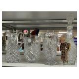 Pressed Glass Decanter and Pitchers