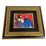Linda Le Kniff Serigraph on Canvas Framed 15"h.,
