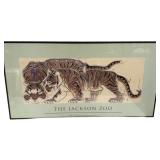 Walter Anderson Jackson Zoo Poster Framed 21"h.,