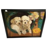 Signed Ursula Barnett Painting of Poodles