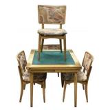 Worn Fold Out Game Table and Chairs