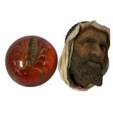 Scorpion Paper Weight and Face Wall