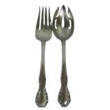 5.00 ozt Gorham Chelsea Meat Fork and Pierced Spoo