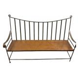 Hollywood Regency-style wrought Iron Bench 61"w