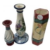Gail Pittman Vases and Candle  Holder
