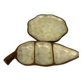 Wood Monkey Pod Leaf Dish and Bowl