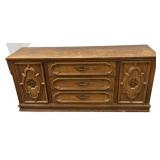 Worn 1970s Mediterranean Style Dresser 32"h., 71"