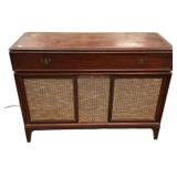 Mid Century Silvertone Radio Cabinet 32"h, 43"w