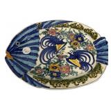 Hand Painted Skyru Fish Platter 12"