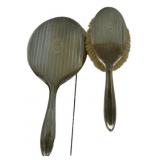 Alvin Sterling Vanity Mirror and Brush