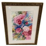 Adienne McCullough Floral Watercolor 23"h., 17"w