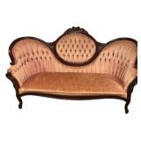 Antique Victorian Balloon Back Sofa 67"w