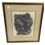 P. ARGAEZ P  temple rubbing art print Framed 23"h