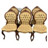 VTG Six Victorian Rose Carved Side Chairs