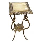 Victorian Style filigree Brass Side Table 29"h.,