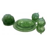Green Depression Glassware