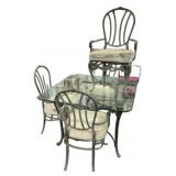 Iron Glass Patio Table and Chair Set