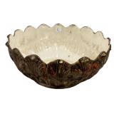 12" Majolica Style Pottery Planter Bowl