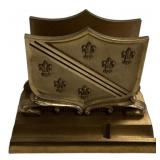 Mid Century Brass Shield Bookend