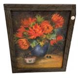 Unsigned Still Life Painting on Canvas 23"h., 19"