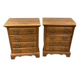 Pair of 20th Century Chippendale Style Oak Nightst