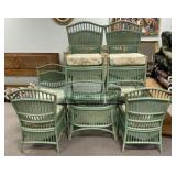 Wicker Glass Table and Chair Set