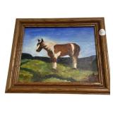 Signed Barnett Painting of Horse 10"h., 12"w