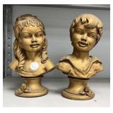 9" Chalkware Children busts