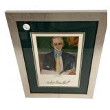 Lynn Green Root Yale Man Print framed, 18"h., 14"