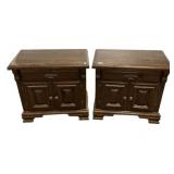 Pair of Late 20th Century Pine Nightstands 26"h.,