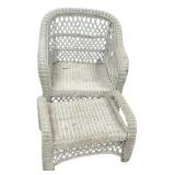 Wicker Chair and Ottman