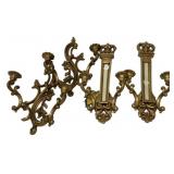 Four Plastic Gold Candle Holders