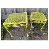 Wrought Iron yellow side Tables
