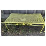 Wrought Iron yellow Patio Coffee Table