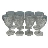 Eight 7" Fostoria American Cler Water Goblets