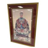42"h, 28"w Framed Chinee Qing Dynasty Style Empr