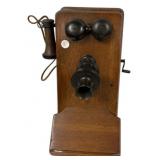 VTG wooden crank wall telephone